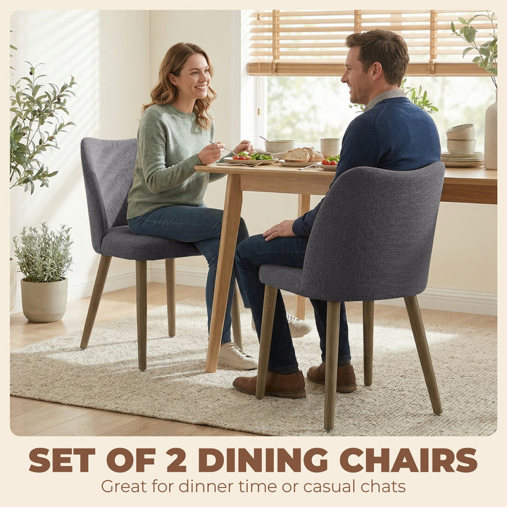 Dining Chairs Set of 2, Linen Upholstered Kitchen Chairs with Padded S