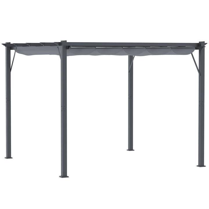MCL 3 x 3 m Aluminum Gazebo, with Retractable Roof - Grey