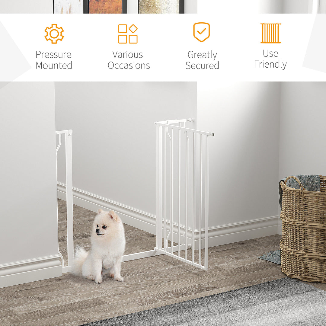 PawHut Wide Dog Safety Gate, with Door Pressure, for Doorways, Hallways, Staircases - White | Aosom UK