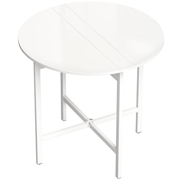 Collapsible Drop Leaf Table, Folding Dining Table for Small Spaces, Ex
