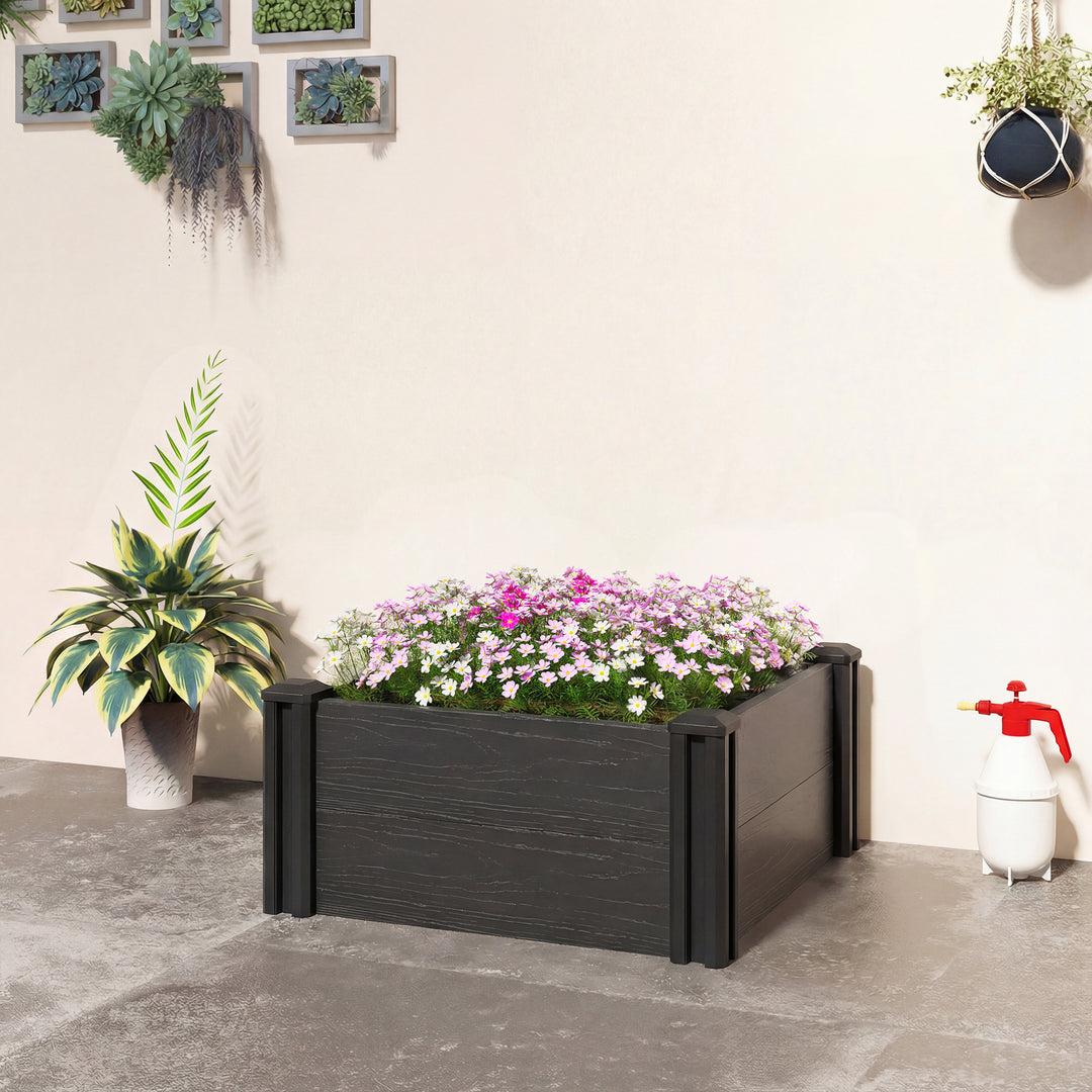 Vinyl Raised Garden Bed Kit, 2 x 2 x 1ft Modular Elevated Garden Box w
