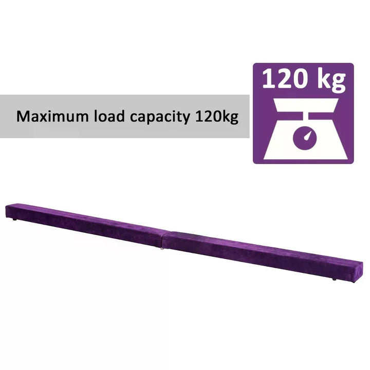 HOMCOM Balance Beam Trainer, 2.4 m-Purple | Aosom UK