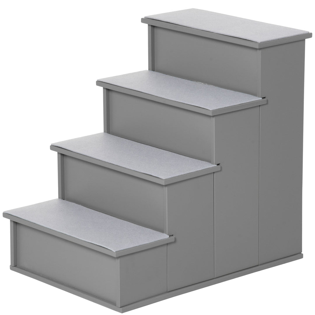 MCL 4 Step Wooden Dog Steps Pet Stairs for Dogs, Cat Ladder for Bed Couch with Non-Slip Carpet 40 x 59 x 54.2 cm