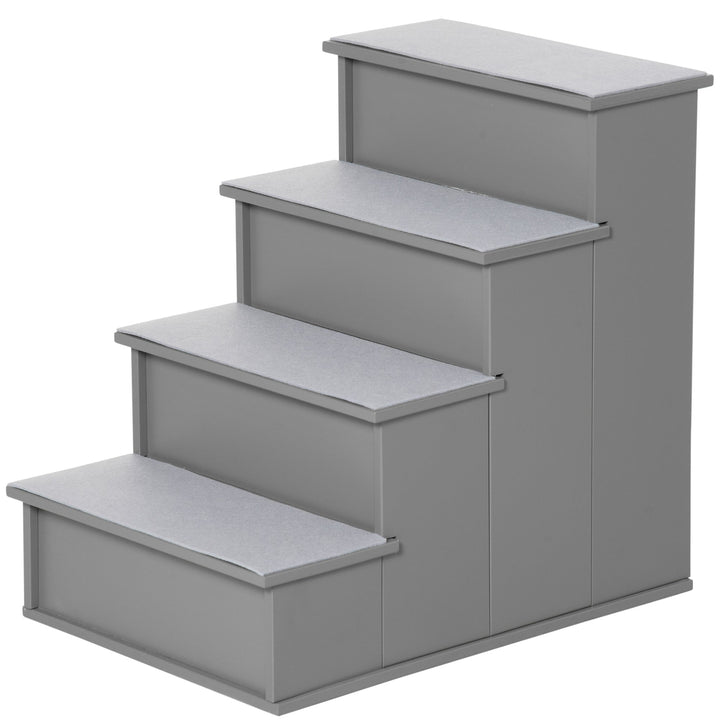 MCL 4 Step Wooden Dog Steps Pet Stairs for Dogs, Cat Ladder for Bed Couch with Non-Slip Carpet 40 x 59 x 54.2 cm