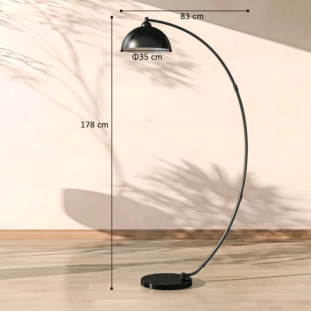 C-Shaped Floor Lamp, Modern Standing Lamp with Bowl-Shaped Reflective - view 3