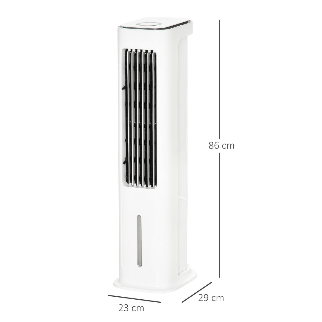 HOMCOM Ice Cooling Evaporative Air Cooler with Oscillation, 3 Modes, 3 Speeds, Remote Control, Timer, White | Aosom UK