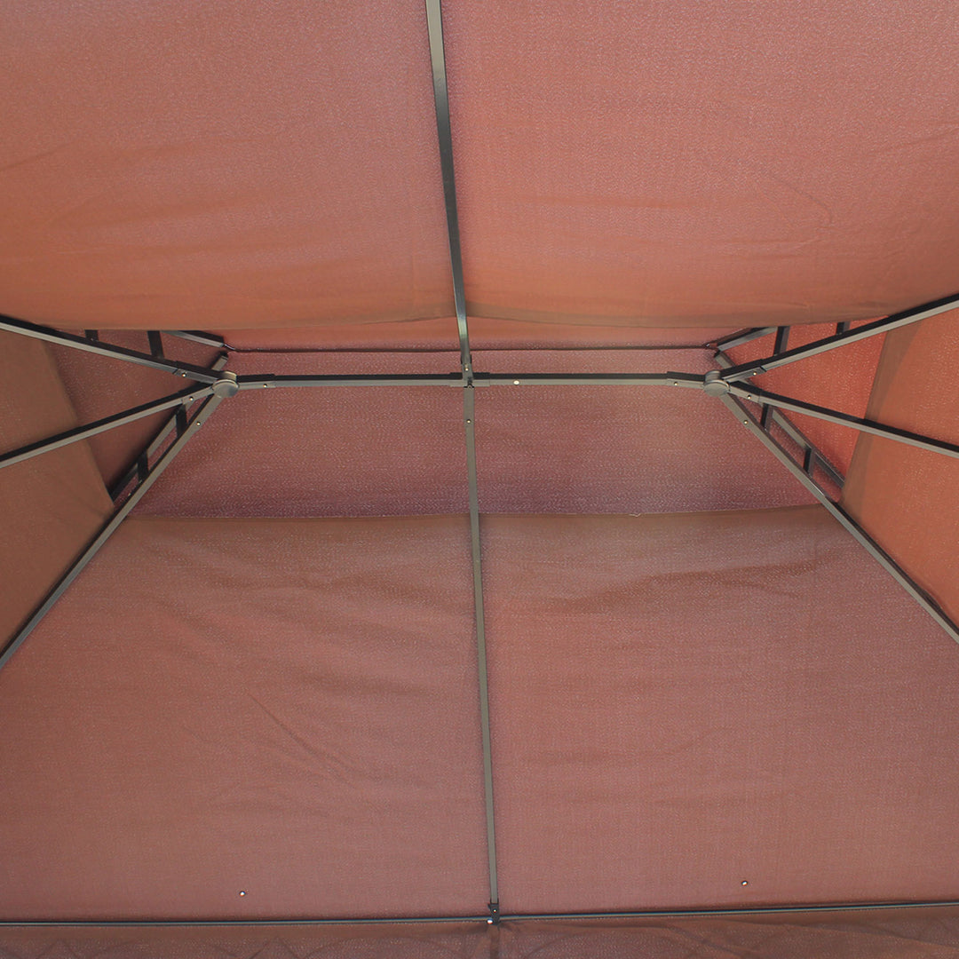 3 x 4m Garden Gazebo, Double Roof Marquee Canopy Shelter with Sidewalls, Solid Steel Frame for Garden, Lawn, Backyard and Deck