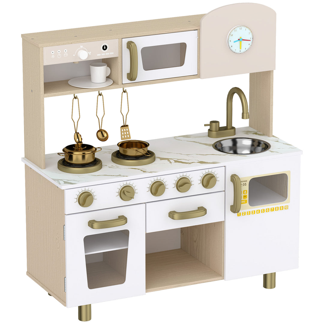Play Kitchen, Kids Kitchen Playset with Rotating Coffee Machine