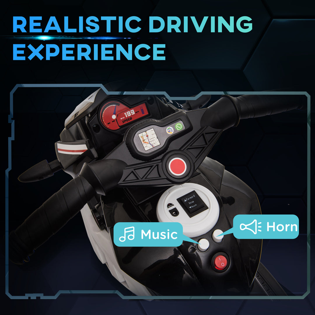 MCL Kids Electric Motorcycle Ride-On Toy, with Three Wheels, Music, Horn, Lights