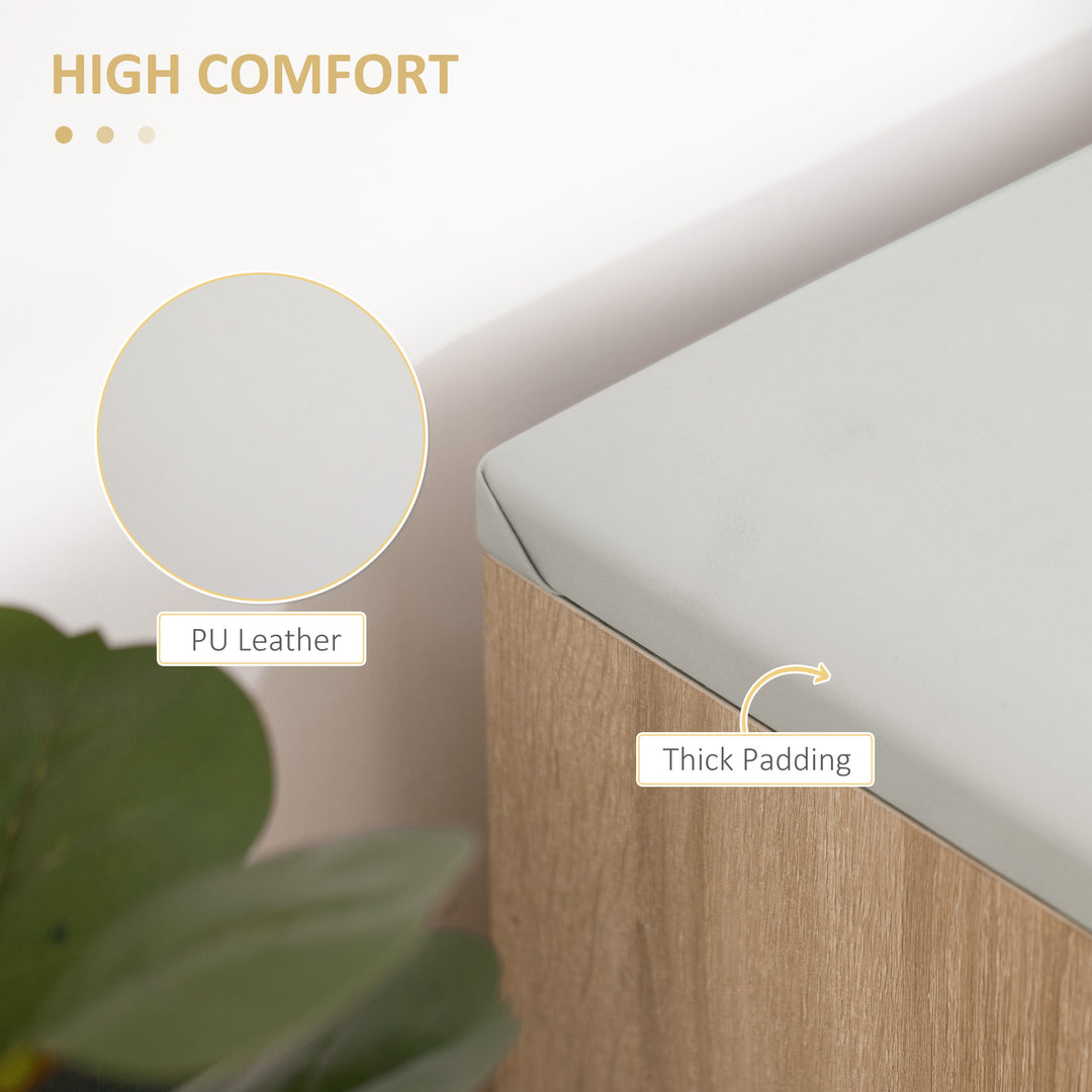 MCL Shoes Cabinet Bench Hidden Storage Padded Seat Organiser Footwear Rack Hallway Oak Tone