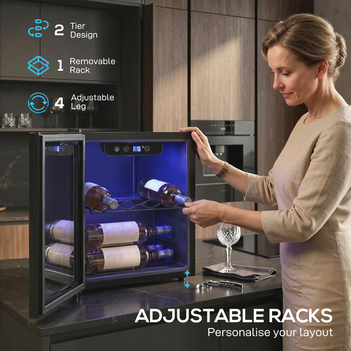 12 Bottle Wine Cooler, 36 Litre Capacity, 4-16°C Tabletop Drinks Wine - view 6