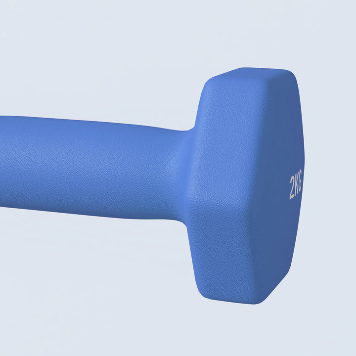 2 x 2kg Hexagonal Dumbbells Weights Set with Non-Slip Grip for Home Gym Workout, Blue