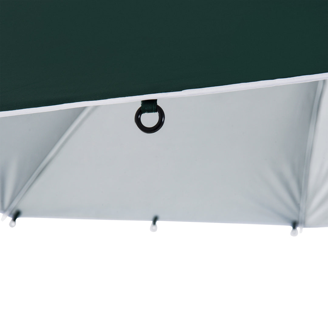 2m UV Protection Fishing Beach Umbrella Brolly Shelter w/ Side Panel Tent Green
