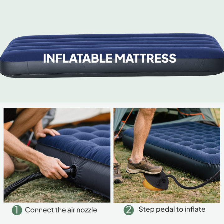 1 person Foldable Camping Tent w/Sleeping Bag Air Mattress Outdoor Hik