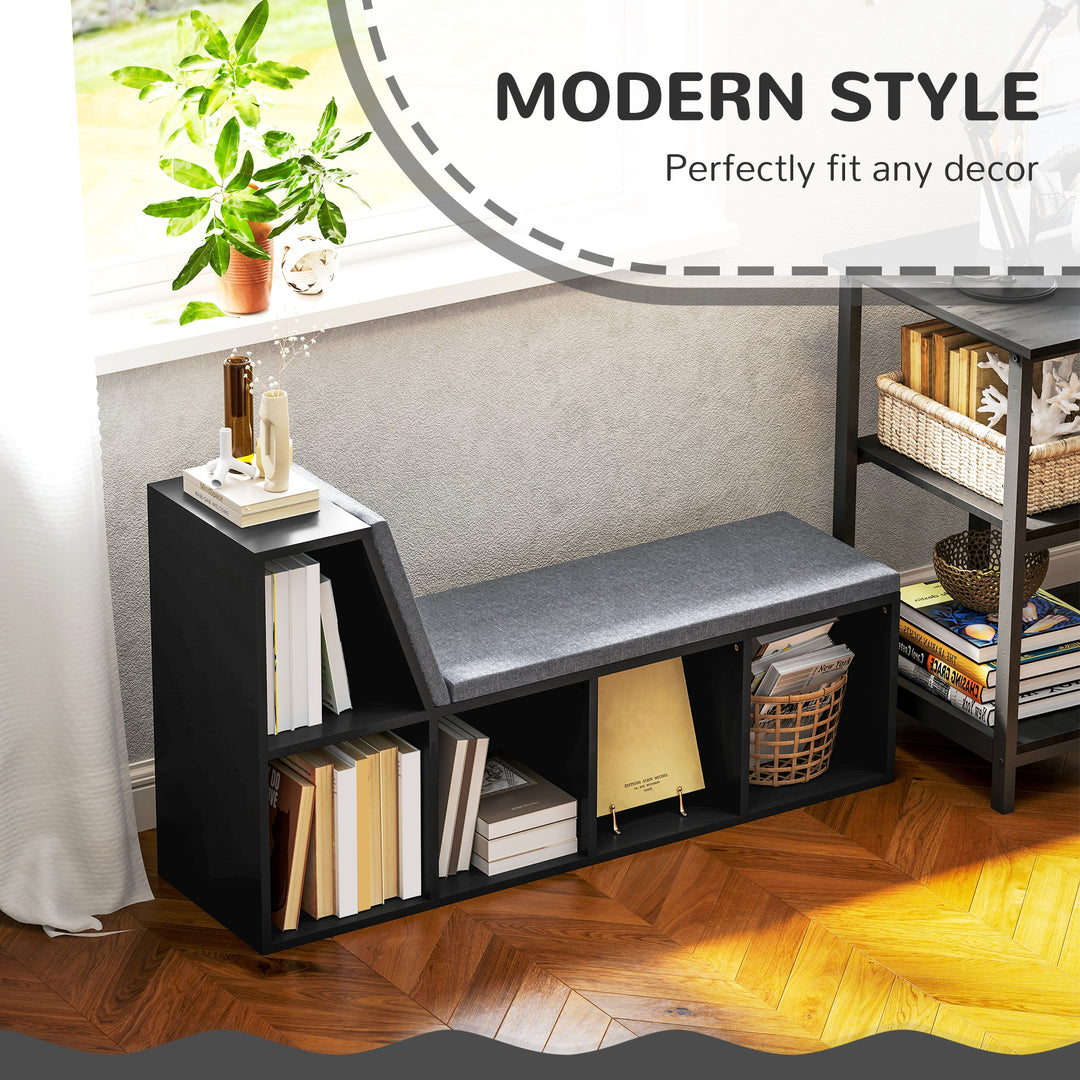 2 Tier Modern Bookcase Bookshelf with Removable Cushions for Living Ro