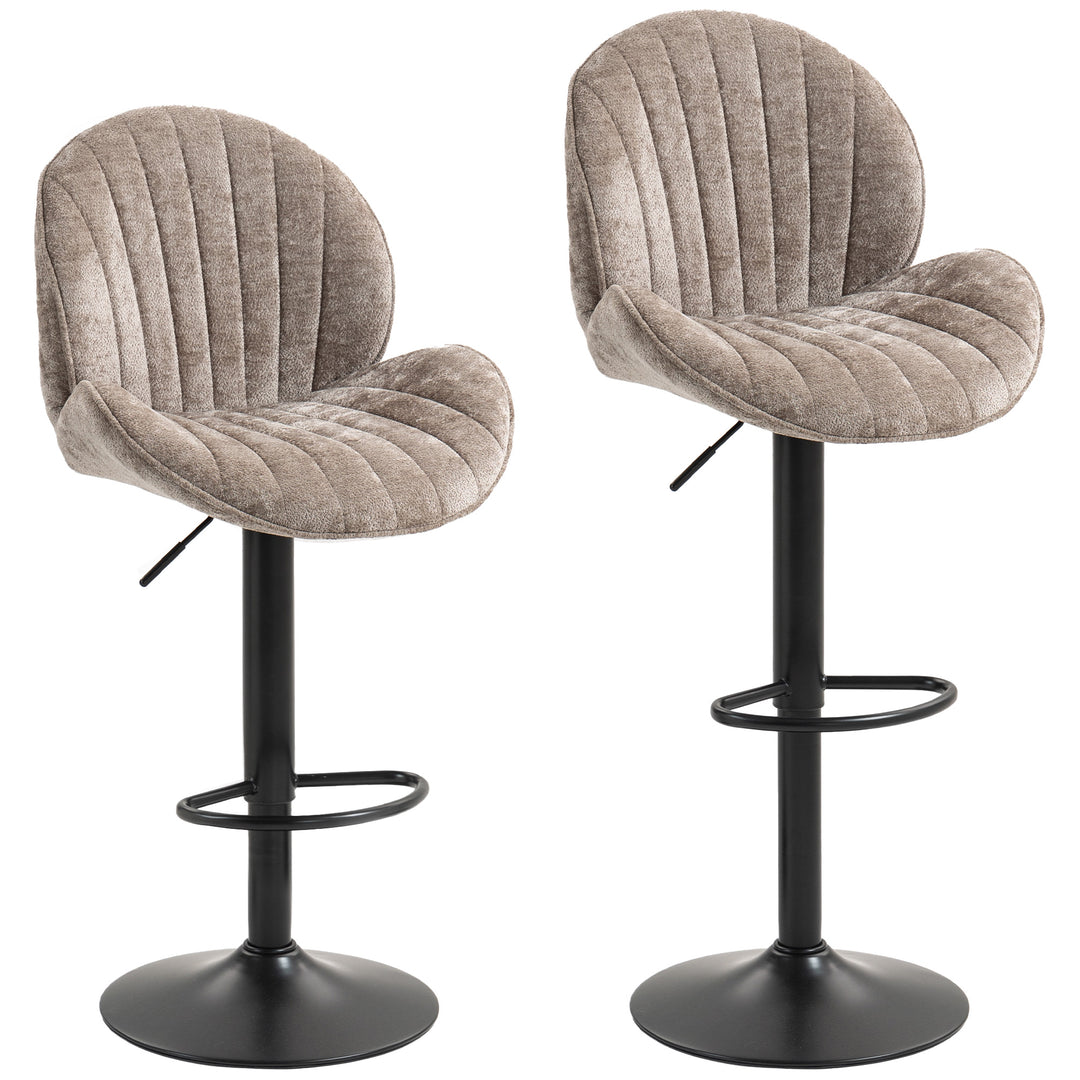Bar Stools Set of 2, Swivel Barstools with Back, Adjustable Height and