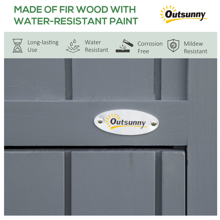 MCL Garden Outdoor Storage Shed Outdoor Tool Shed with 3 Shelves and Tilt Roof, 129x51.5x180cm, Grey