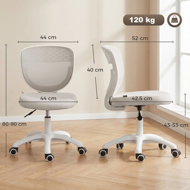 Office Chair, Armless Computer Desk Chair with Breathable Mesh, Adjust