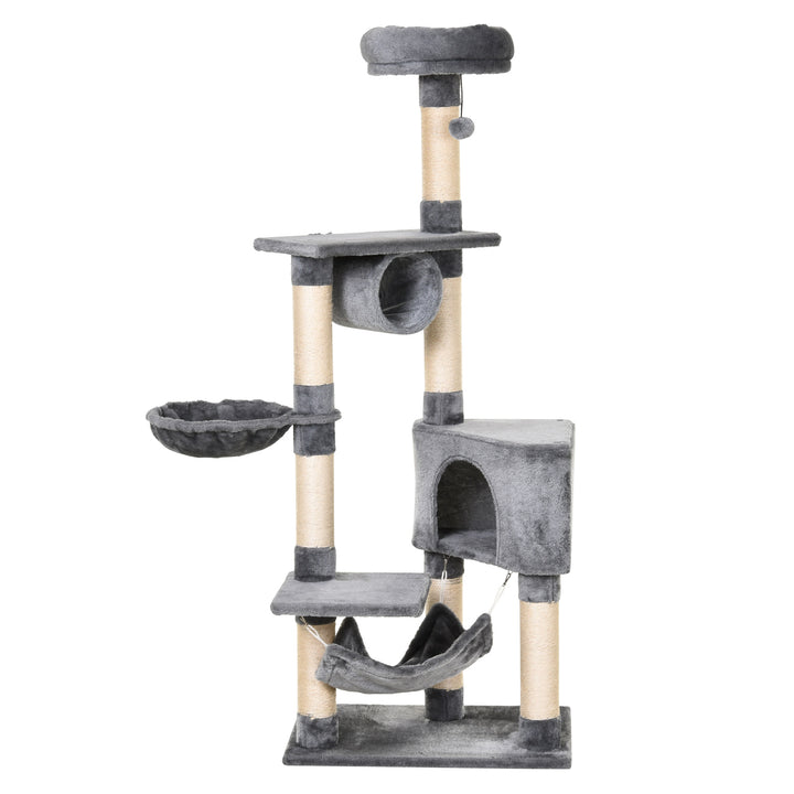 MCL Cat Tree for Indoor Cats Condo Tower Multi-level Height 150CM  Kittens Activity Stand House with Toys & Various Scratching Posts