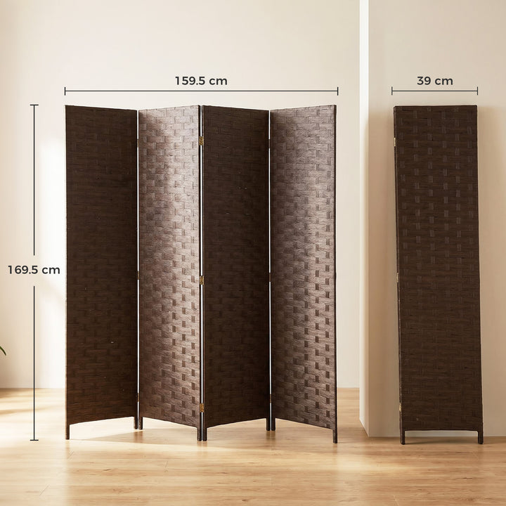 Wave Fibre Freestanding Folding Privacy Screen Panels, Room Divider, D
