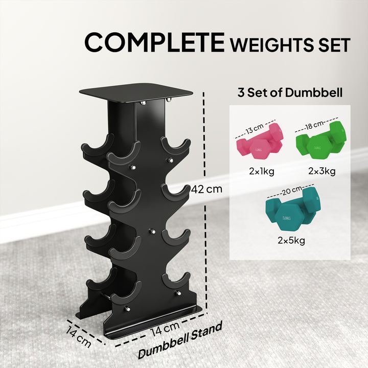 Hex Dumbbells Set with Dumbbell Rack, Non Slip Hand Weights for Home G