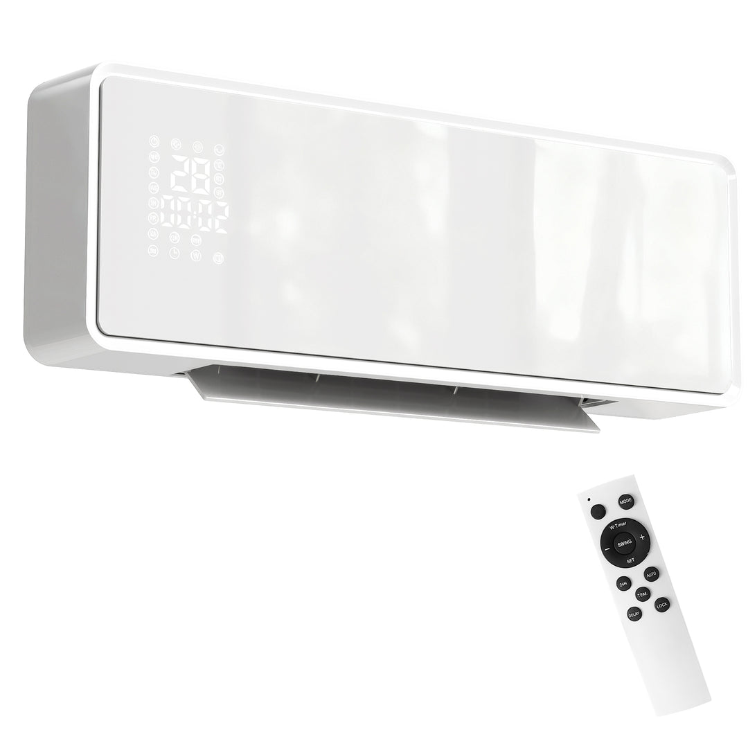 2000W Ceramic Electric Heater with Fan, Adjustable Thermostat, Wall Mo