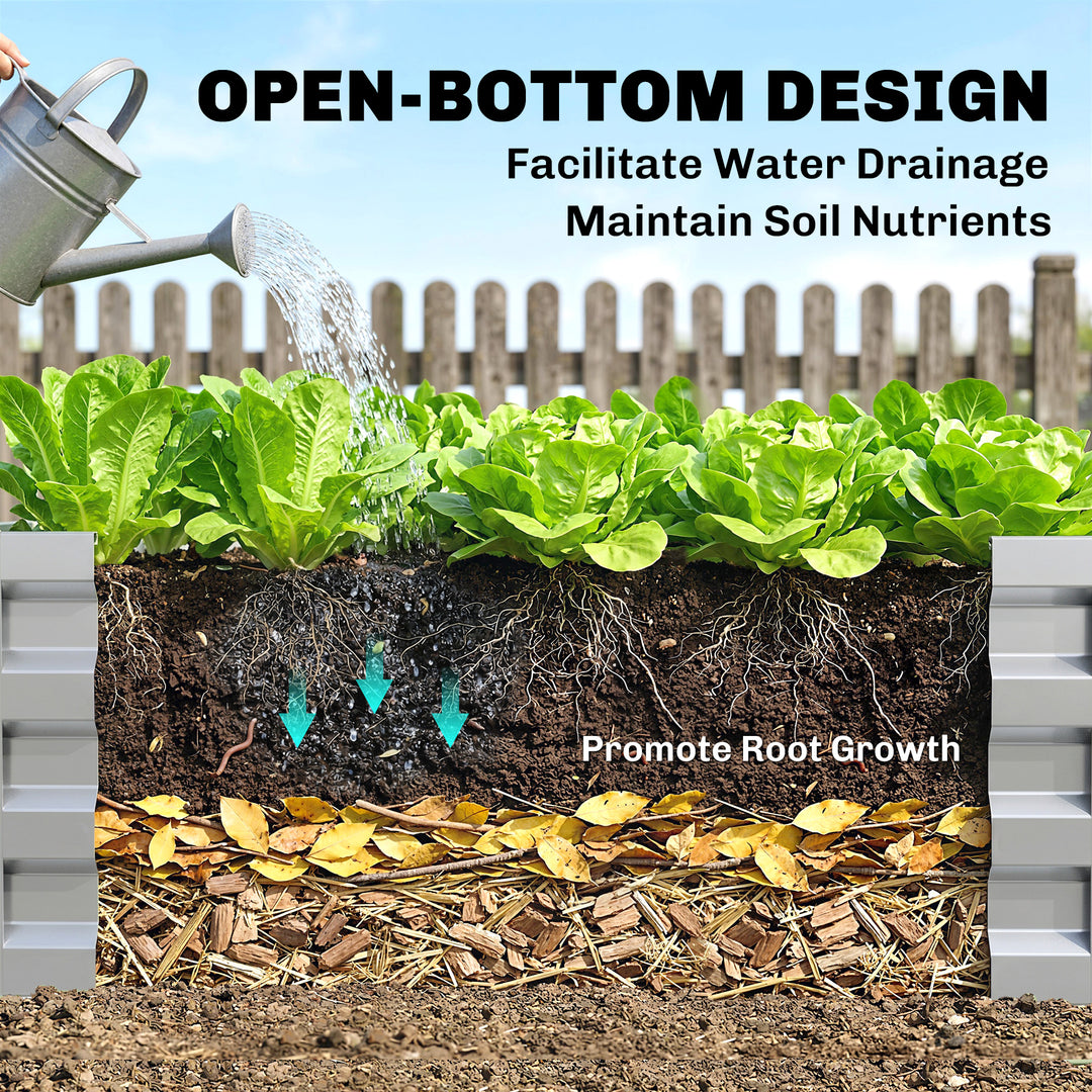 Square Raised Garden Bed Box with Weatherized Steel Frame for Vegetabl