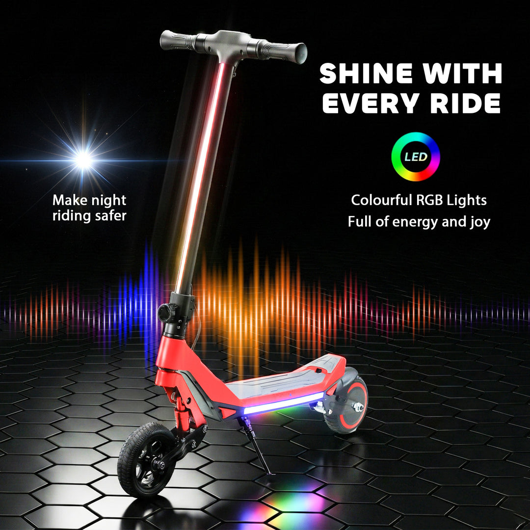 Electric Scooter for Kids, Foldable E Scooter for Age Age 6+ with LED 