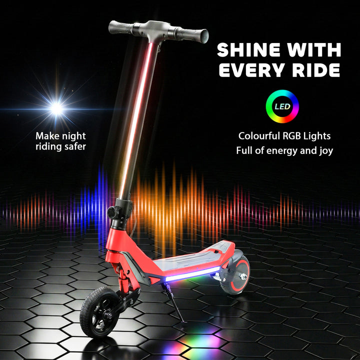 Electric Scooter for Kids, Foldable E Scooter for Age Age 6+ with LED 