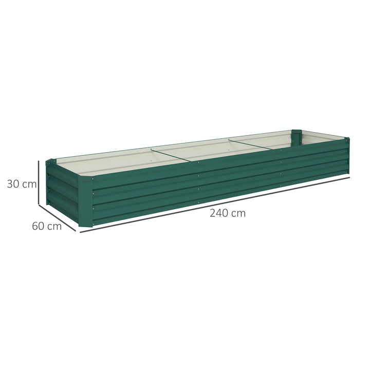 60 x 240cm Galvanised Steel Planter, with Open Bottom