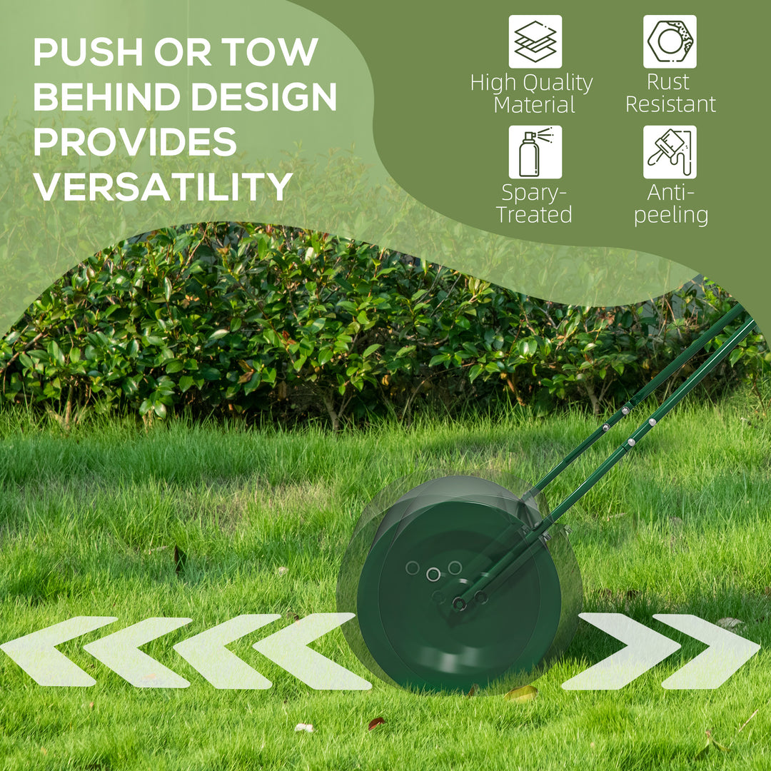 63 L Heavy Duty Water Or Sand Filled Φ30cm Garden Steel Lawn Roller Drum - Dark Green