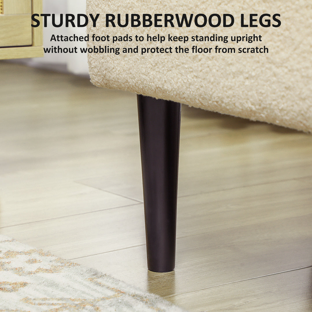 47L Teddy Fleece Storage Ottoman - Cream
