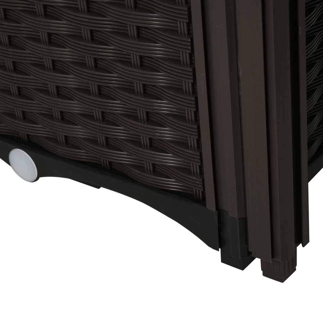 MCL Set of 4 26L Garden Raised Bed Elevated Patio Flower Plant Planter Box PP Vegetables Planting Container, Brown