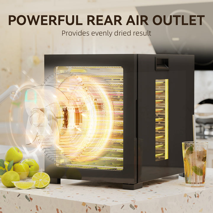 12-Tray 40-70℃ Food Dehydrator - Black