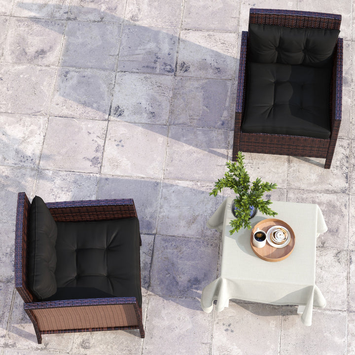2-Piece Seat Cushions Back Pillows Replacement, Patio Chair Cushions Set for Indoor Outdoor, Black