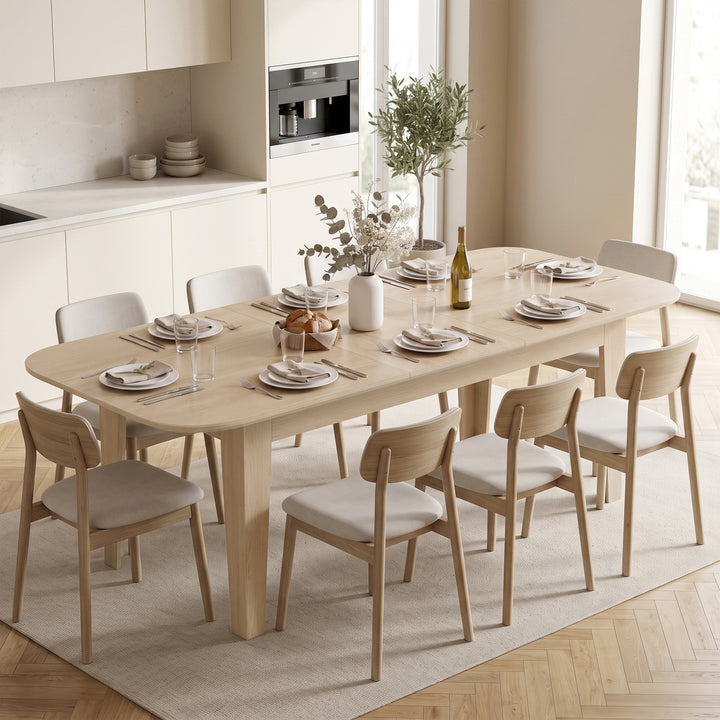 Extendable Oval Dining Table for 4-6, Modern Expandable Kitchen - view 2