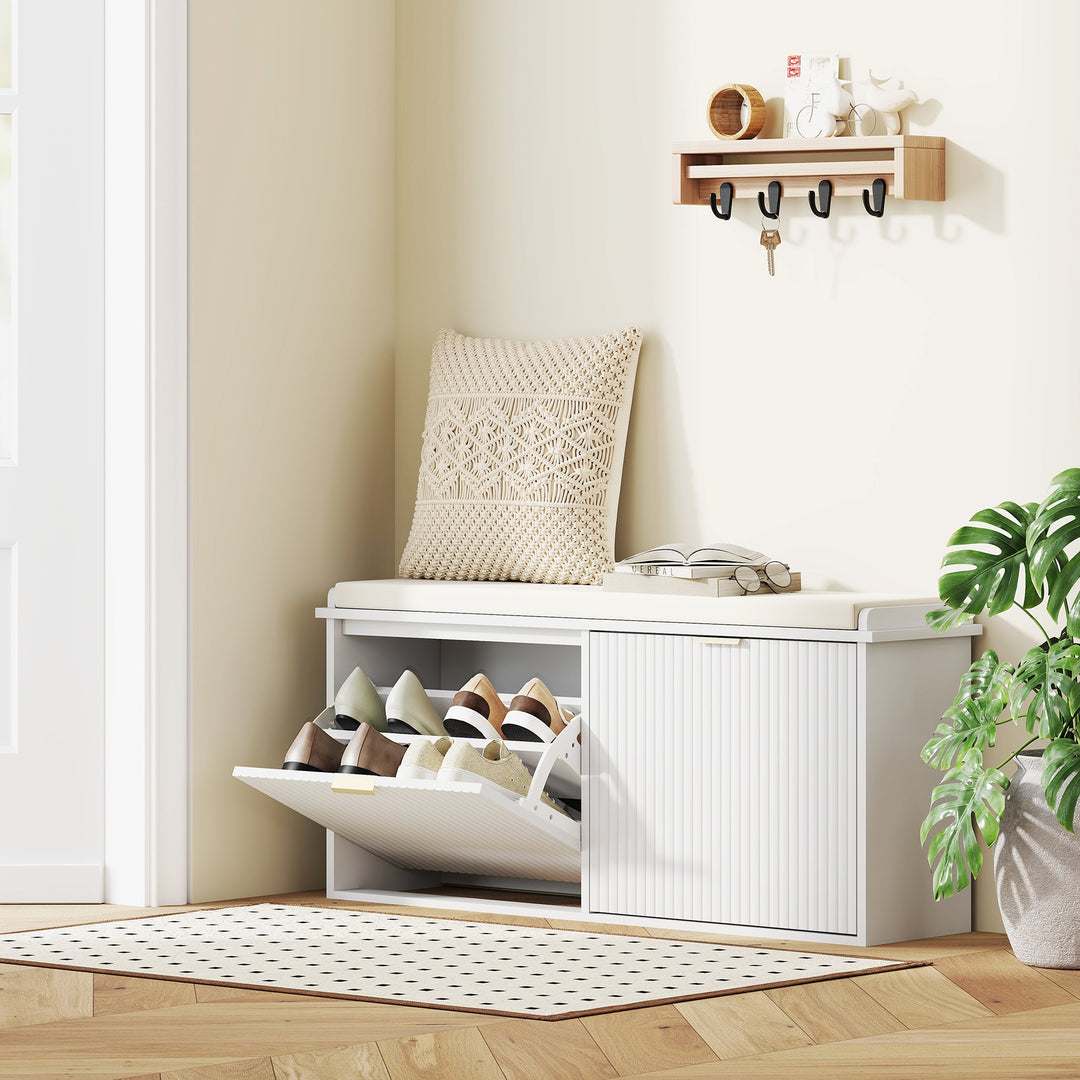 Elegant Ten Shoe Bench, with Top Seat