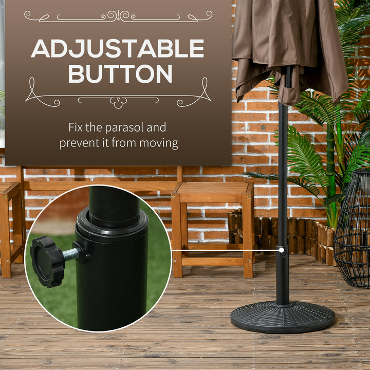 11.5 kg Plastic and Cement Rattan Pattern Parasol Base - Black