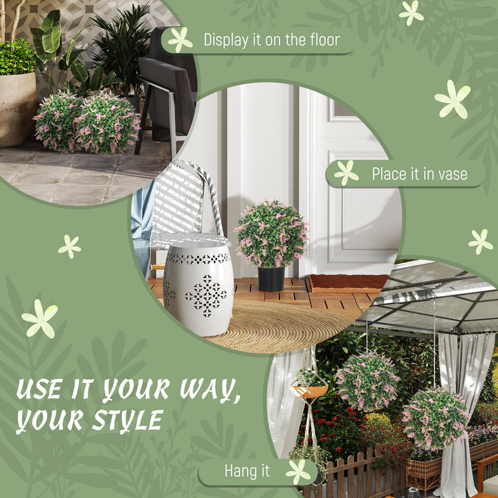 Set of 2 Artificial Plant Topiary Balls, UV-protected Fake Decorative 