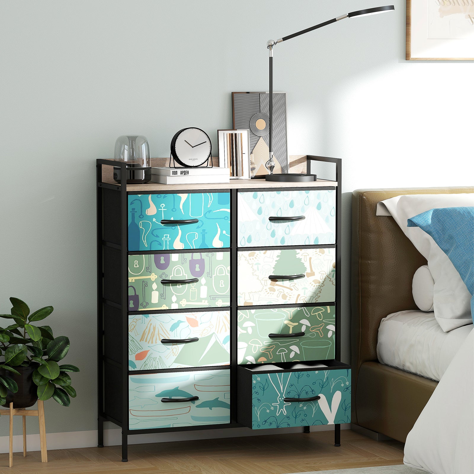 8-Drawer Chest of Drawers - Blue