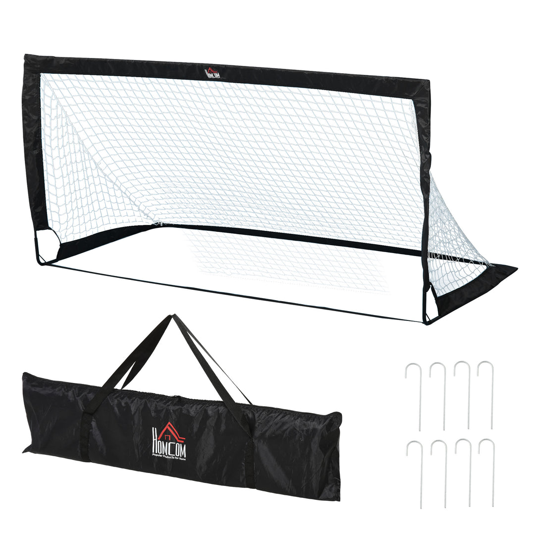 MCL Set of 2 Football Goal Net 6 x 3 ft Foldable Outdoor Sport Training Teens Adults Football with Carrying Bag Black