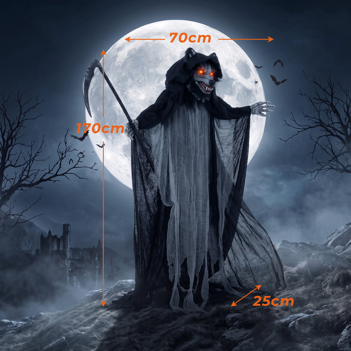 Halloween Standing Werewolf Animated Decoration with Light-Up Eyes, So