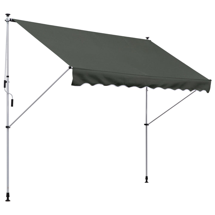 3x1.5m Adjustable Outdoor Aluminium Frame Awning Grey