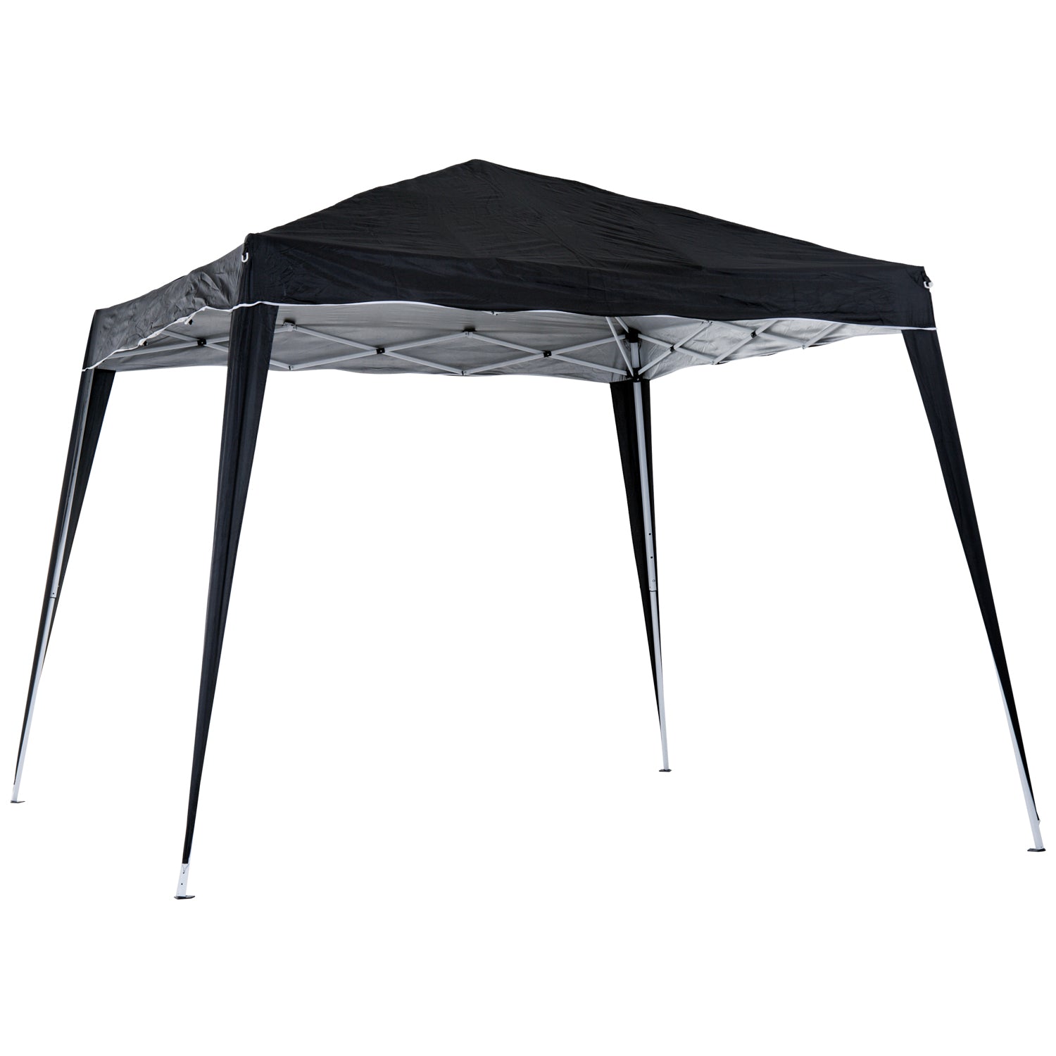 3 M x 3 M Base/ 2.5 M x 2.5 M Top Pop Up Gazebo with Carry Bag, Height Adjustable Slant Leg Party Tent Instant Event Shelter for Garden, Patio, Black