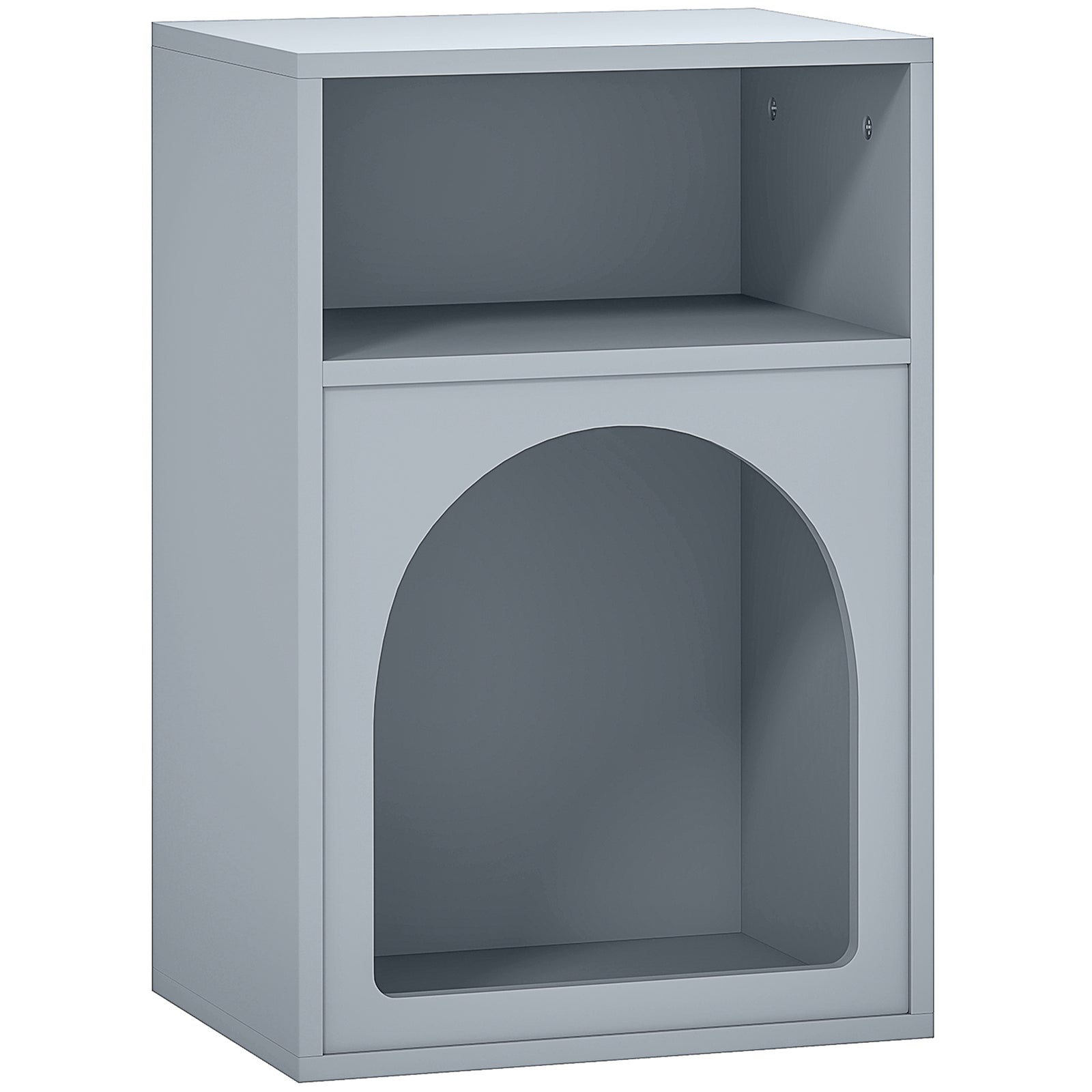 Bedside Table with 2 Open Compartments - Grey