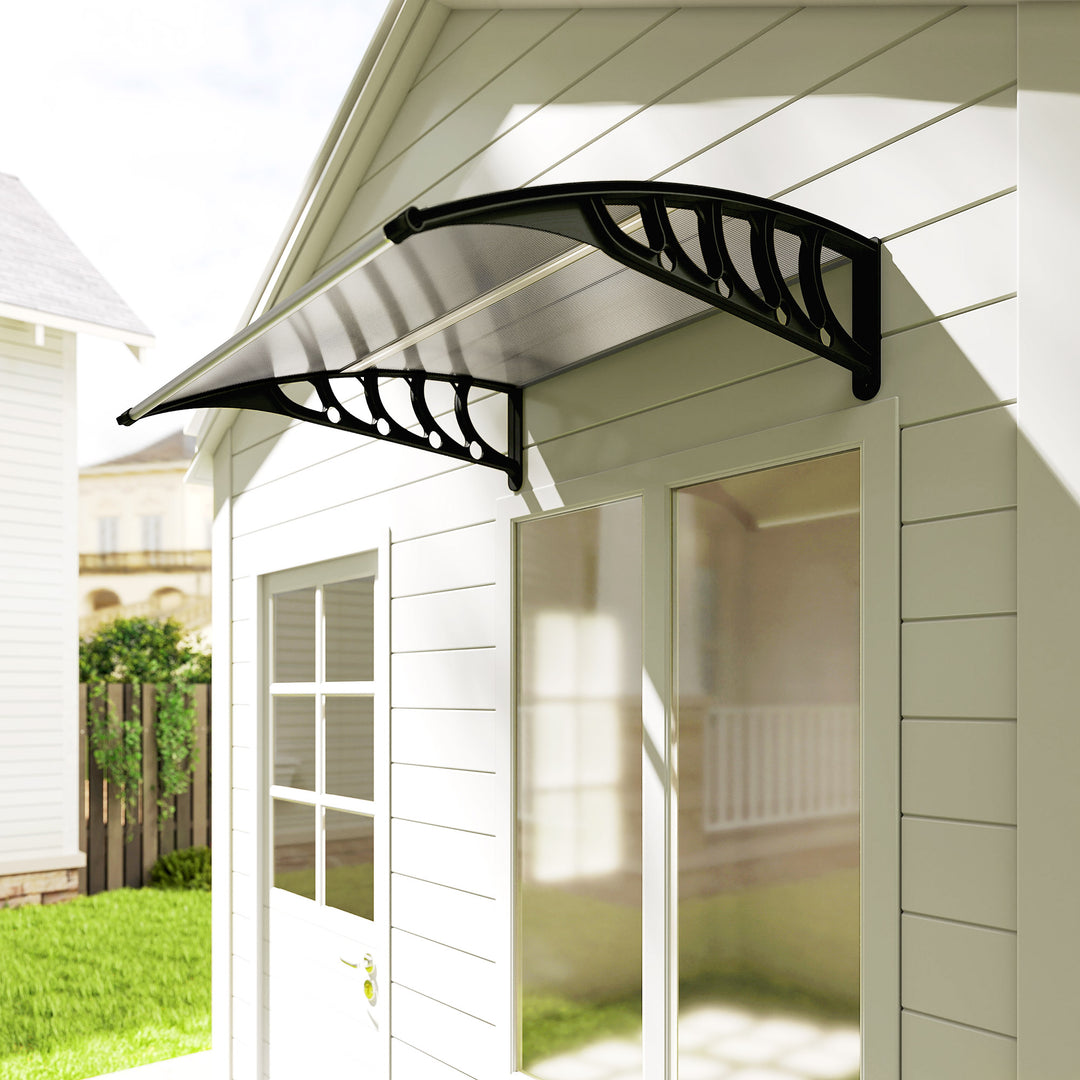 Front Door Canopy, Outdoor Awning, Rain Shelter for Window, Porch and Front/Back Door, Clear 103 x 96.5 cm