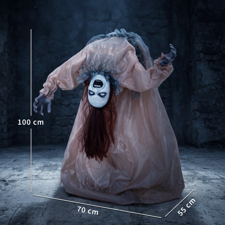 Animated Halloween Ghost, Halloween Animatronics with Creepy Screams, 