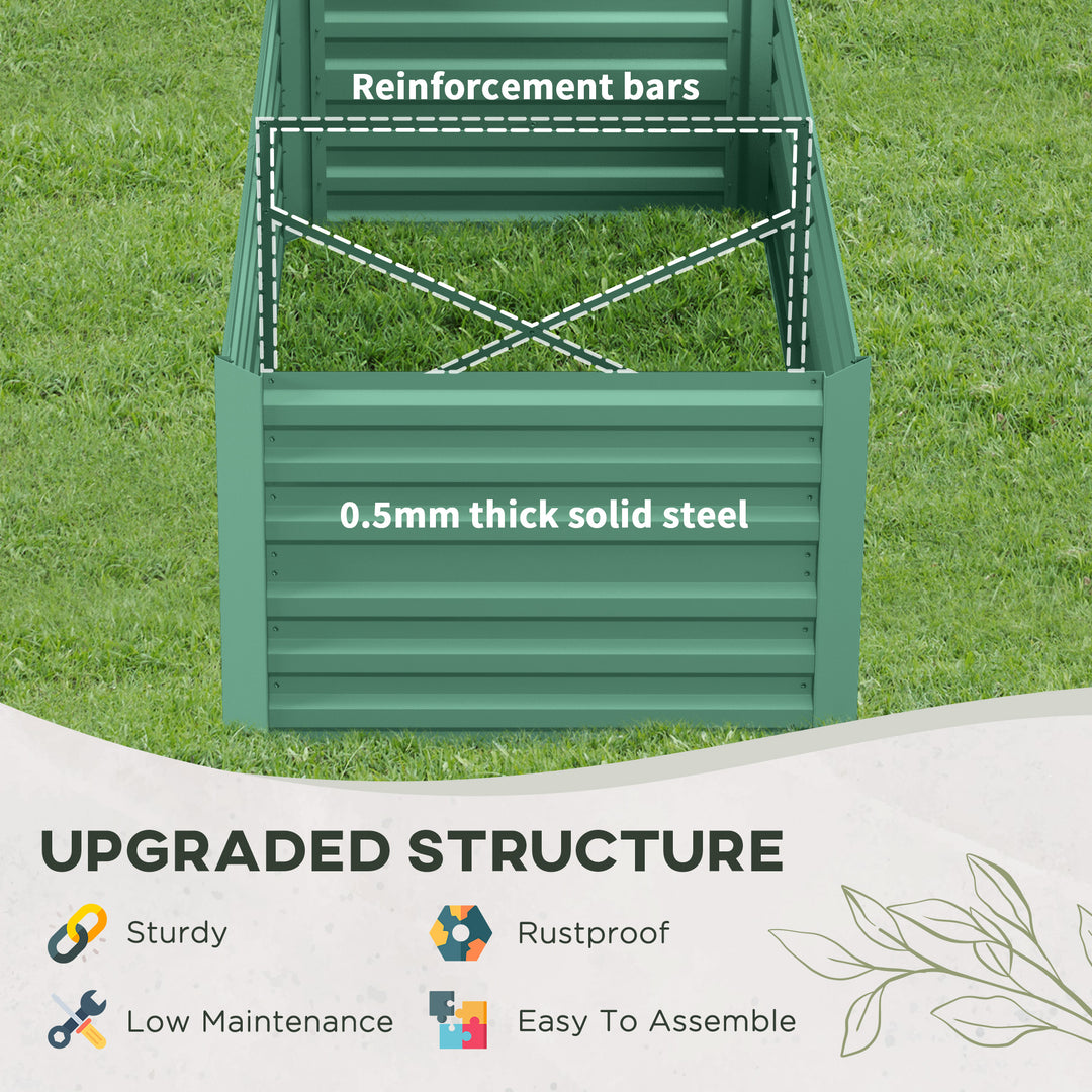 Raised Beds for Garden, Galvanised Steel Outdoor Planters with Multi-r