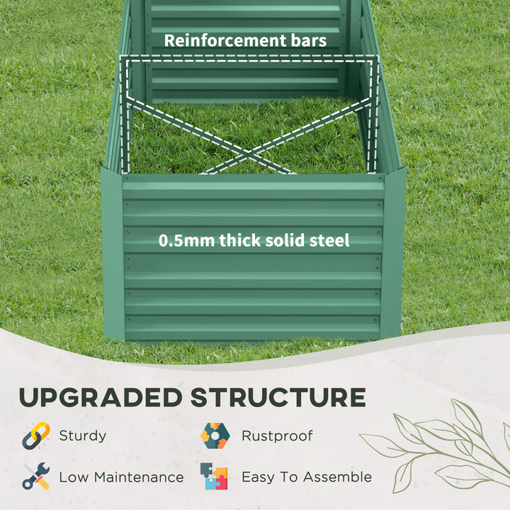 Raised Beds for Garden, Galvanised Steel Outdoor Planters with Multi-r