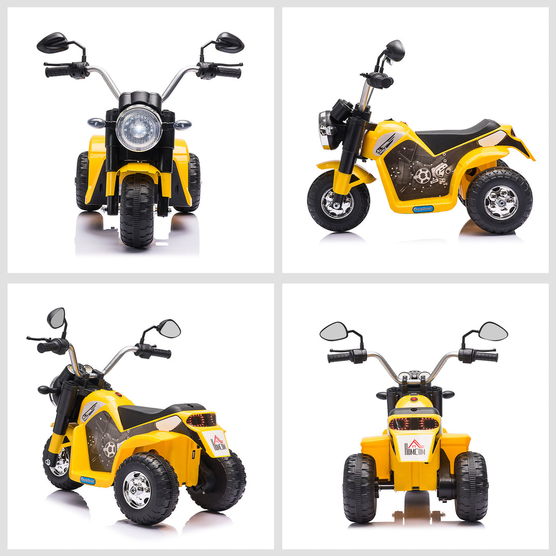 MCL 6V Kids Electric Motorbike 3 Wheels Ride On Toy with Horn Headlights Realistic Sounds for Girl Boy 18 - 36 Months Yellow